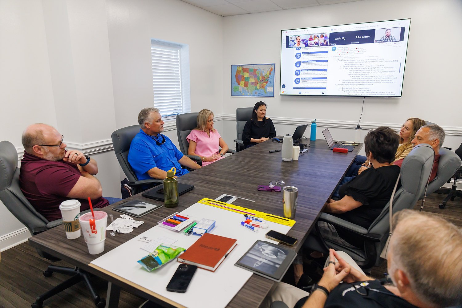 PowerChampions partnership team meeting with business owners